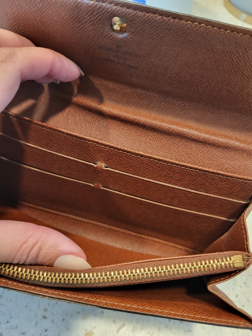 Louis Vuitton Brown Monogram Canvas Wallet with Tan Interior - Picture 11 of 14